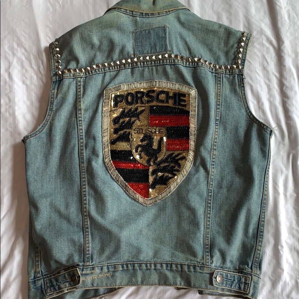 Used Customized LEVIS denim trucker vest